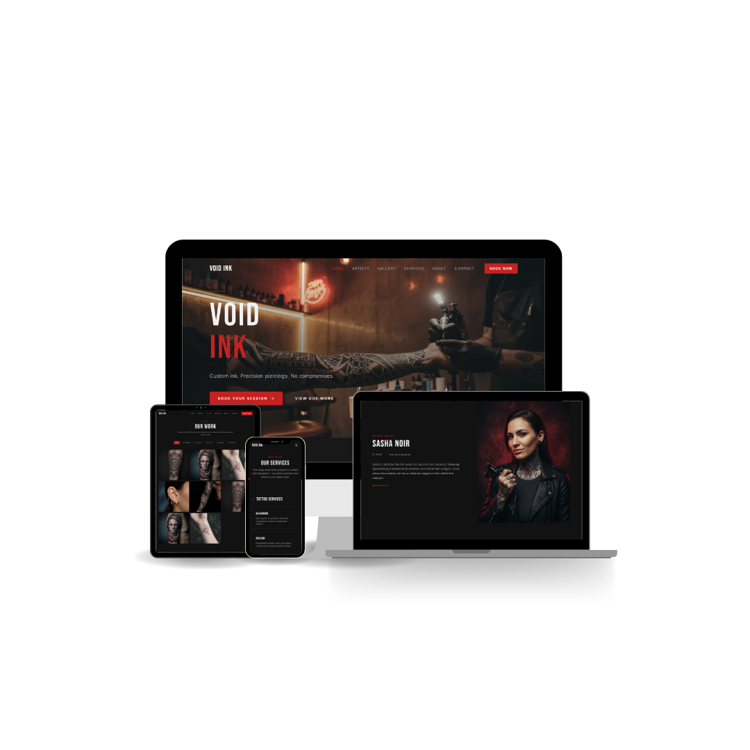 Void Ink website mockup preview
